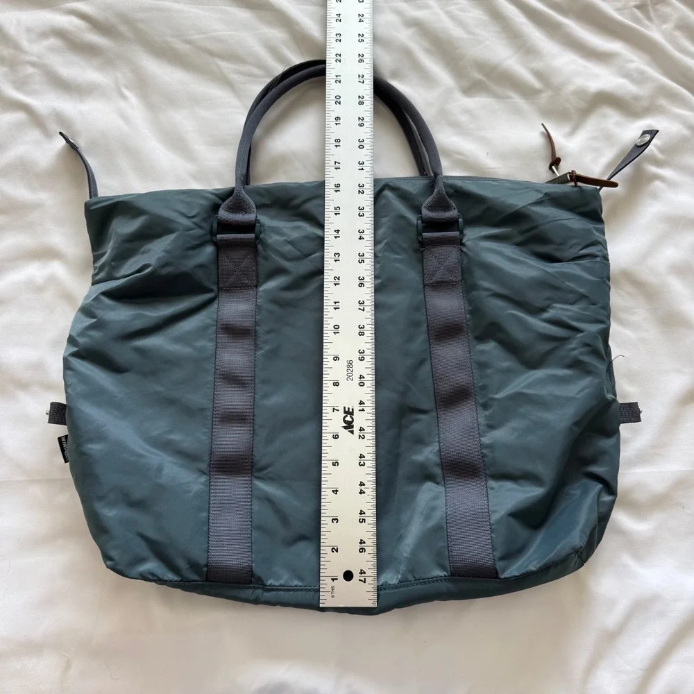 Herschel Supply Co. Nylon Tote Bag Slate Blue Large Zip Top Weekender Carryall